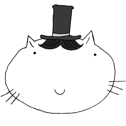 der kater, katzen, illustration katze, die katze ist ein gentleman vektor, fette katze mit einem bleistift