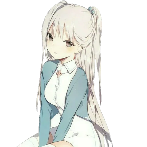 pereki with white hair, nyaha_ghost, tyanka with white hair, tyanka anime, anime