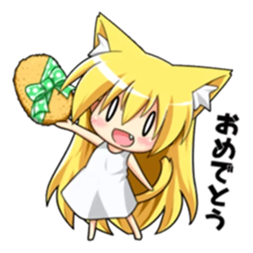 chibi, etwas, nya kawai, chibi kitsuna, charaktere glaube chibi katze