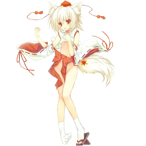 anime kitsune belaya, momiji inubashiri, demons fox anime render, anime girl