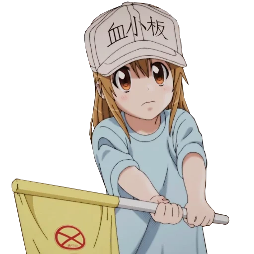 hataraku saibou, pegatizas de telegrama de anime, hataraku saibou trots trombocíticos de anime, pegatizas de telegrama, anime