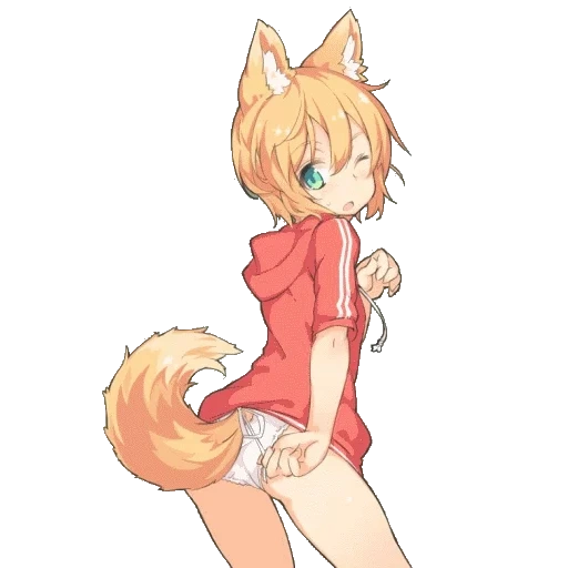 hari, anime, hoodie gadis rubah, free cube lori, furry lolli fox kemono