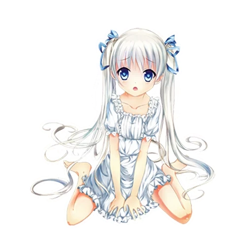 cartoon cute, anime girl, anime white background, anime girl is small