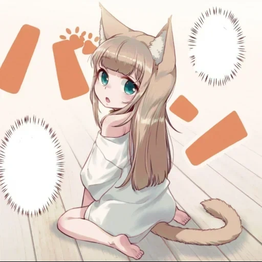 etwas, anime einige, kinako ist nicht, die katzen des anime, mädchenkatze anime