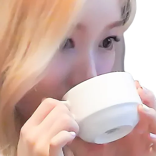 giovane donna, umano, tazza di tè, ragazze di caffè, la ragazza beve una tazza bianca