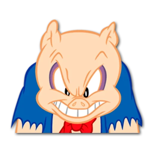 adesivi per adesivi, porky pig evil, porky pig angry, porky porky, porky pig looney tunes