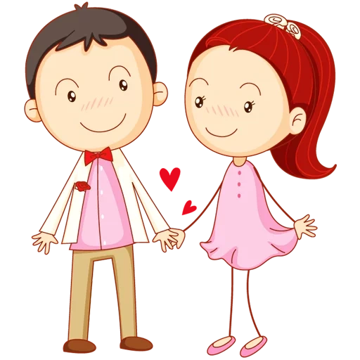 couple painting, cartoon lovers, cartoon lovers, lover pattern, boy and girl love is daughter white background
