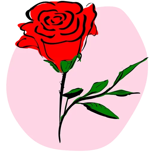 mawar merah, klip bunga mawar, rose red cartoon, rose cartoon, model anak-anak pola mawar