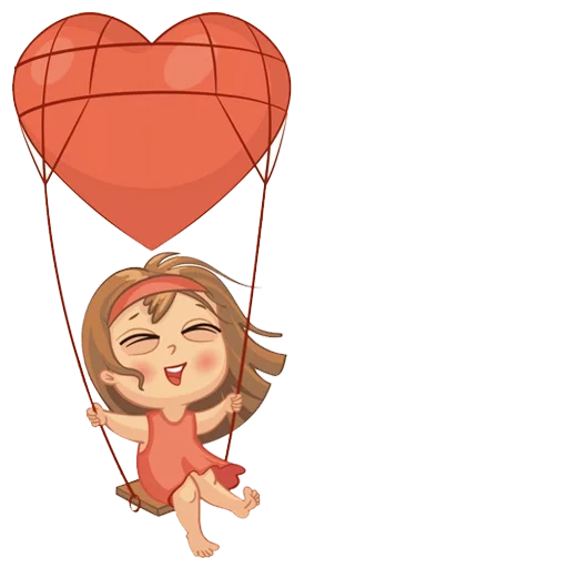el corazón de la niña, un corazón de globo, air globos vector en el amor, un globo en el dibujo del amor, soñadores niña con pelotas de corazón