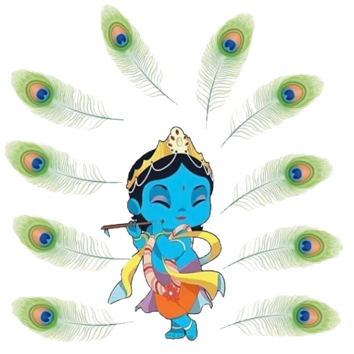 little krishna, krishna, pebete pero, pavin's feather, peacock feather