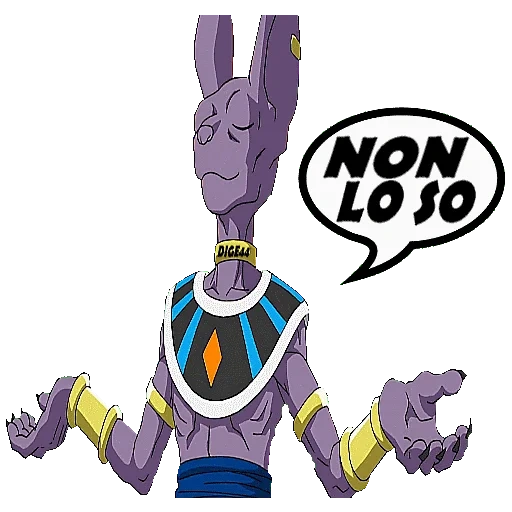 anime, beerus, senhor birus, ataque de bola de dragão beerus, caráter da bola de dragão beerus