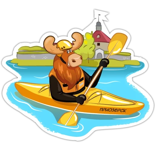 à bord, bateau élan, bateau clipat, illustration de kayak, illustration vectorielle