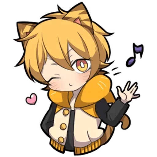 chibi, anime, without background, chibi cats, kitten line