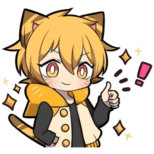 chibi, anime, gatti chibi, capo di chibi, kitten sazi arancione