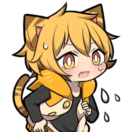 alcuni, anime, nessuna tigre, linea del gattino, capo di chibi