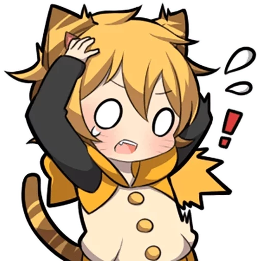 quelques, pas de tigre, ligne de chaton, chatons chibi, personnages de chibi