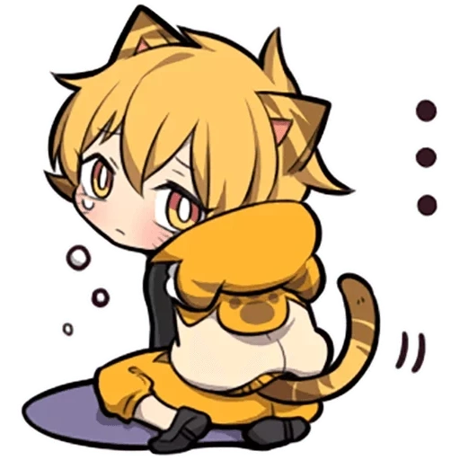 pas de tigre, chaton de cendre, chatons chibi, chaton orange sazi