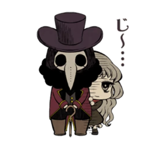 bello anime, personaggi anime, plague doctor token, sorriso perduto e strano circo, sorriso perduto e strano circo oddman