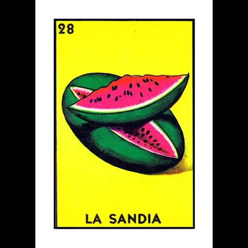 пачка, а арбуз, watermelon, арбуз мультяшный, мексиканские карты бинго