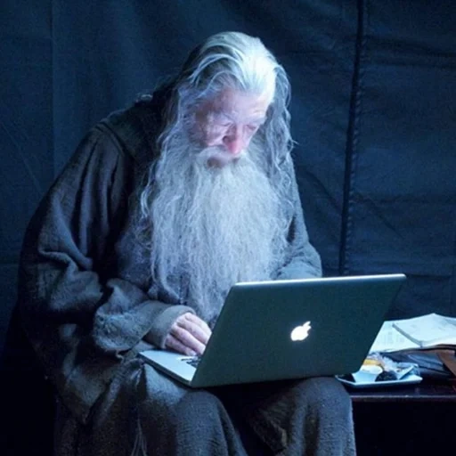 gandalf, tastiera del computer, morozko gandalf, laptop gandalf, sergey noshenko è un artista