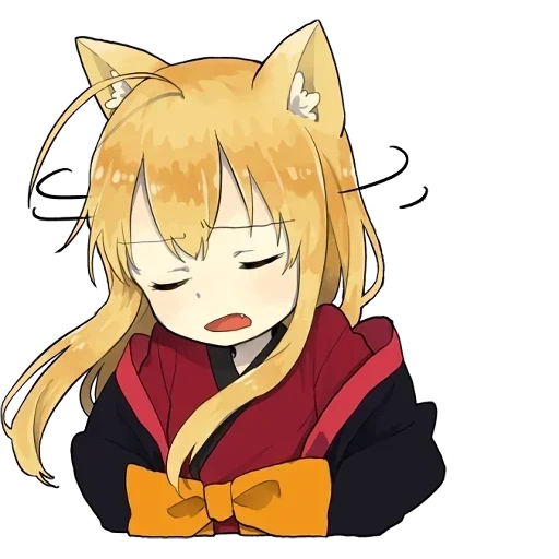little fox kitsune sticker, little fox kitsune, anime lisichka, anime anime clus