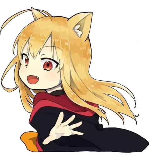 little fox kitsune autocollants, filles de l'anime, kai anime, anime charmant, cat anime