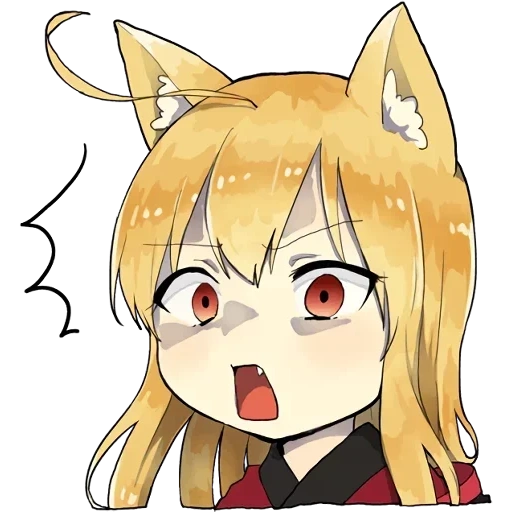 pequenos adesivos da raposa kitsune, garotas de anime, anime algum, anime raposa, chibi