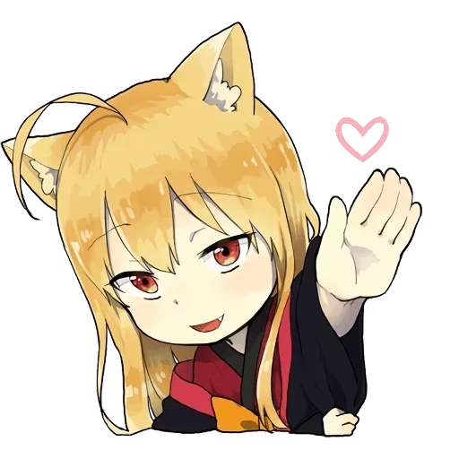 little fox kitsune stickers, dibujos lindo anime, anime kawai, fox anime, pegatinas fox