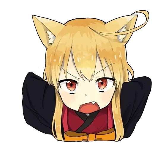 little fox kitsune autocollants, autocollants fox, anime fox, little fox kitsune, dessins anime