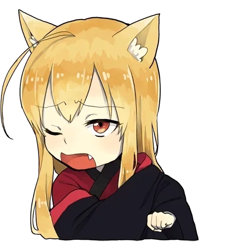 little fox kitsune стикеры, неко тян, милые рисунки аниме, рисунки аниме, little fox kitsune