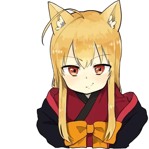 little fox kitsune autocollants, autocollants fox, dessins anime, personnages anime, anime fox