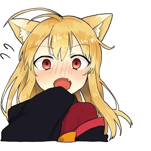 sticker kitsune little fox, stiker fox, anime lisichka, karakter anime, anime
