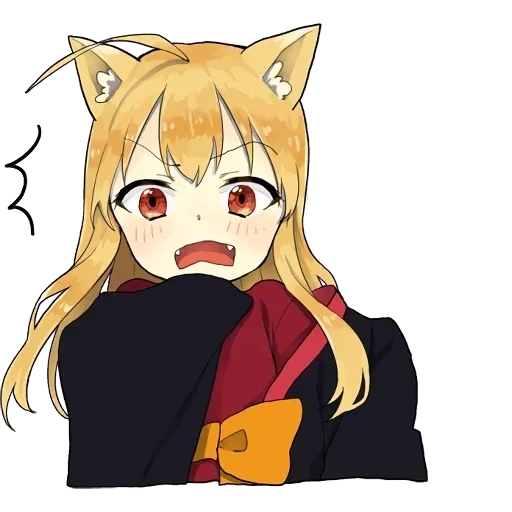 little fox kitsune autocollants, anime fox, dessins anime, autocollants fox, chan
