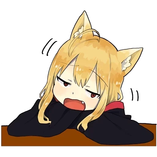 little fox kitsune aufkleber, little fox kitsune, anime zeichnungen, anime süße zeichnungen, anime charaktere