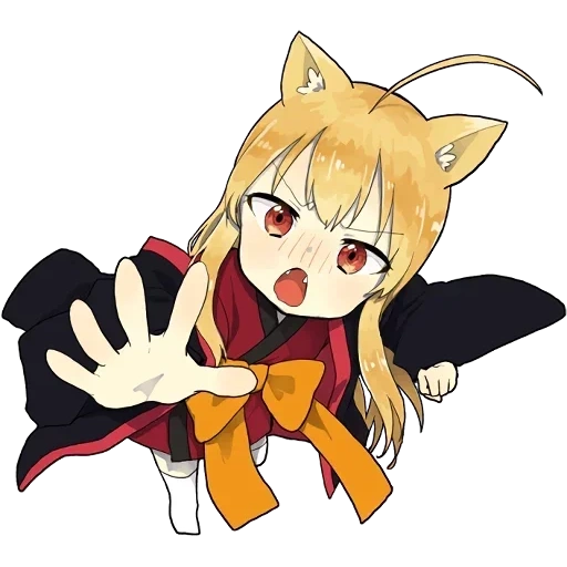 little fox kitsune стикеры, лисичка аниме, стикеры лисичка, аниме неко, рисунки аниме