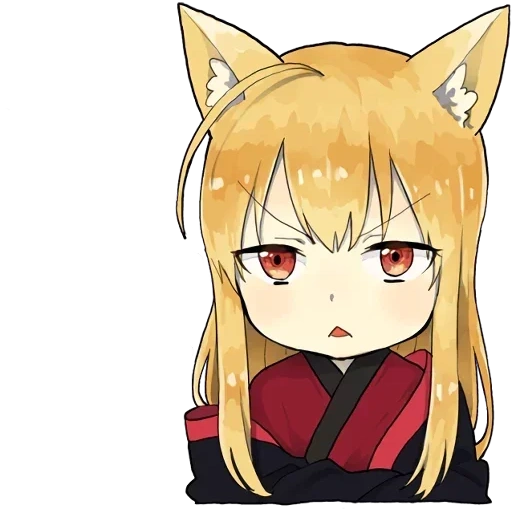 little fox kitsune sticker, fox chan, anime fox, fuchs, fox anime