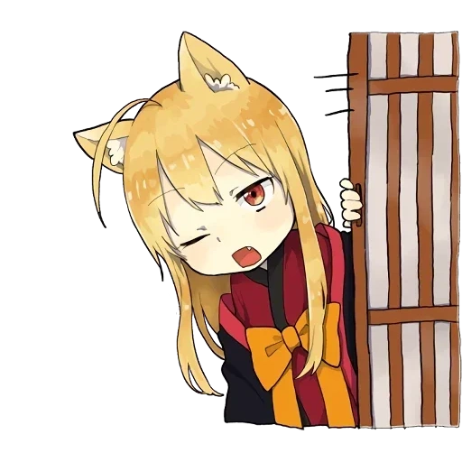 little fox kitsune stickers, lisichka anime, memes de anime, emilers anime, dibujos de anime