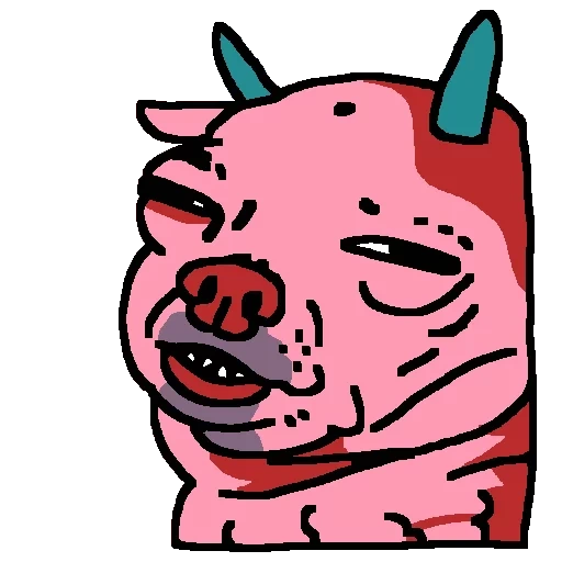 animación, cerdo, paperas, terrible, cerdo rosa