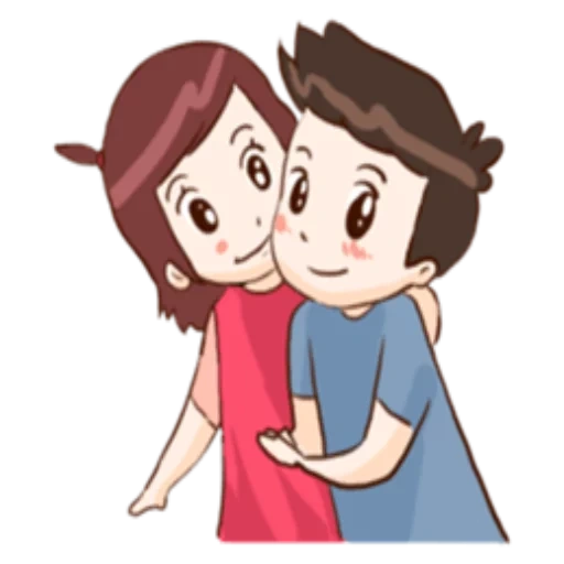 abraçar, os pares são fofos, amor de casal, desenhos de casais, amantes de desenhos animados