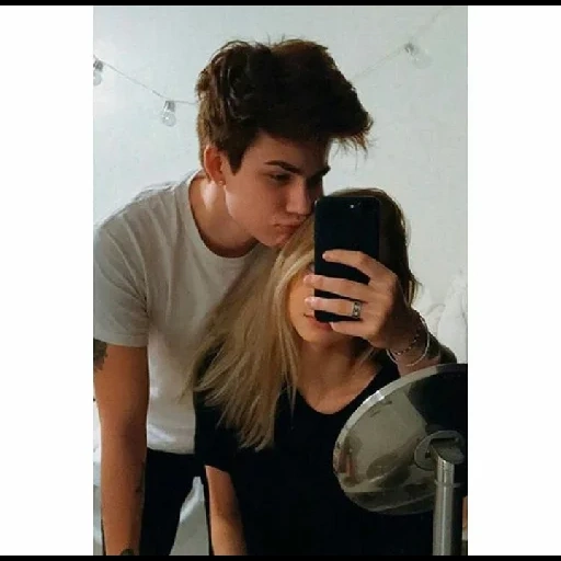 beaux couples, couples selfies, fille, couple mignon d'adolescents, l'esthétique de la fille