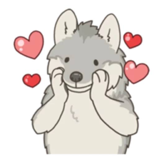 wolf, anime, the drawings are cute, cute pictures, animal drawings are cute