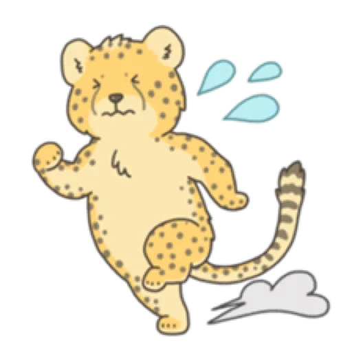 gato, cheetah, animal, urso de desenho animado, ilustração vetorial