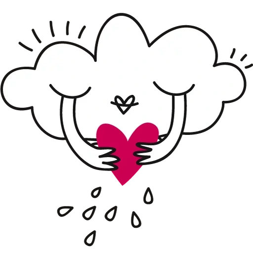 clipart, molti cuori, amore cuore, nuvola di occhi, cloud da colorare