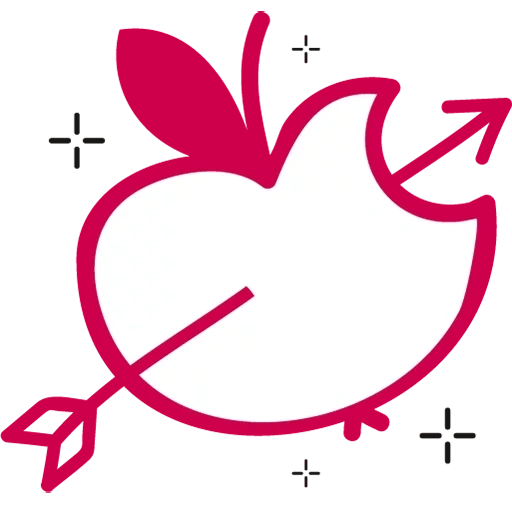 badge en forme de cœur, icône en forme de cœur, symbole du cœur, arrow heart, contour de la flèche du cœur