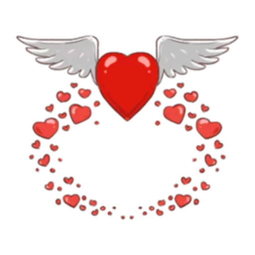 сердце крыльями, сердце валентинка, сердце крыльями вектор, сердце крыльями шаблон, сердце день святого валентина
