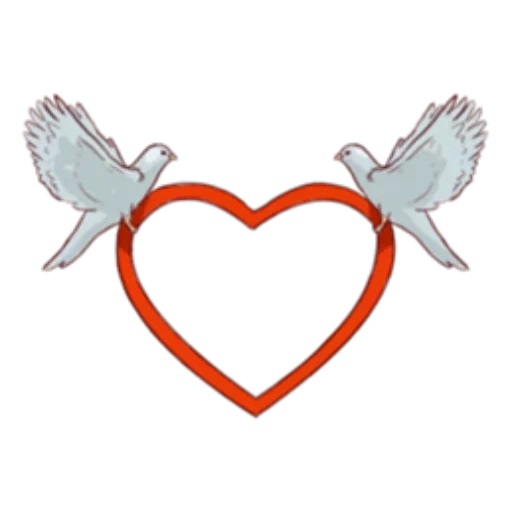 сердце пдф, сердце векторное, голубь мира сердцем, голуби сердцем вектор, рамка сердце голубями