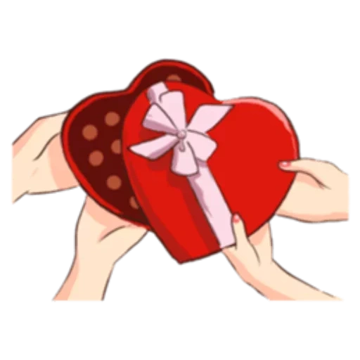 подарок, валентинка, сердце руками, красное сердце, коробка сердце