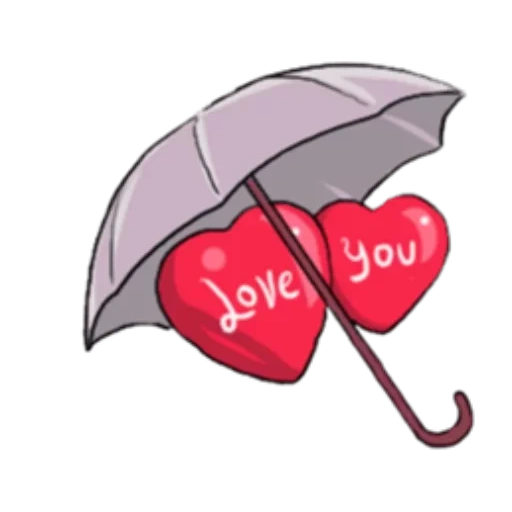 love you, сердце любовь, сердечки под зонтиком, трафарет сердца зонтик, два сердечка под зонтом