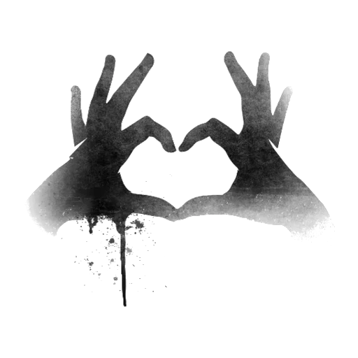la paume de la main, silhouette en forme de cœur, silhouette de la main du cœur, vecteur main cœur, silhouette de la main du cœur