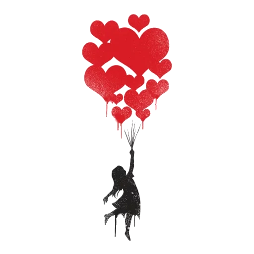 balon terbang banksy, siluet seorang wanita dengan bola, menggambar hari cinta, siluet seseorang dengan bola, insanln aglrlasmasl xeyirdimi